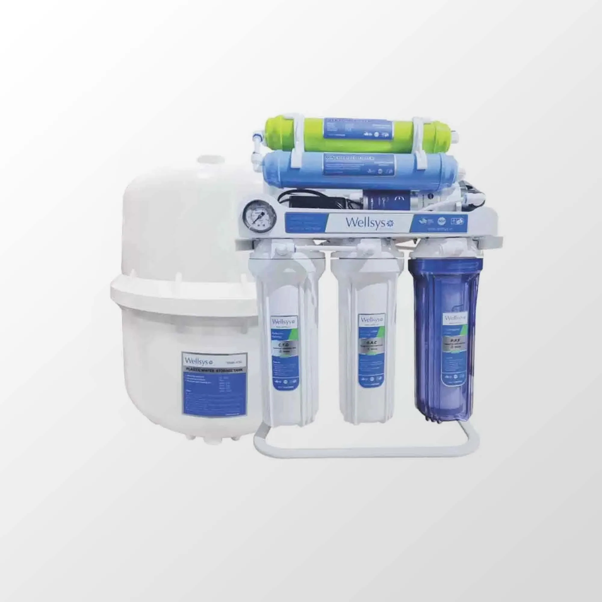 Wellsys RO 100sg White 7stages RO Water Purifier With Stand Pressure Meter 2